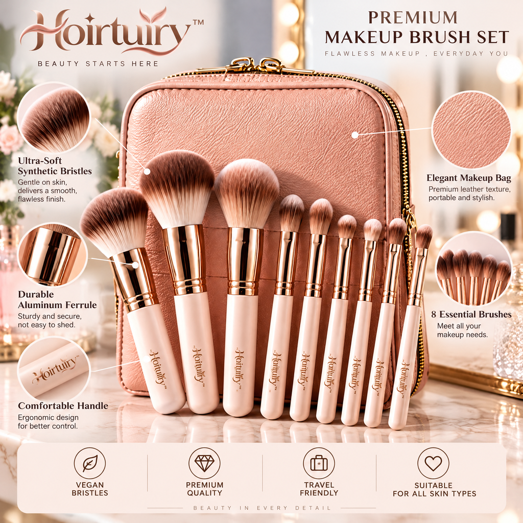 Hoirtuiry™ Complete Makeup Brush Set with Travel Organizer
