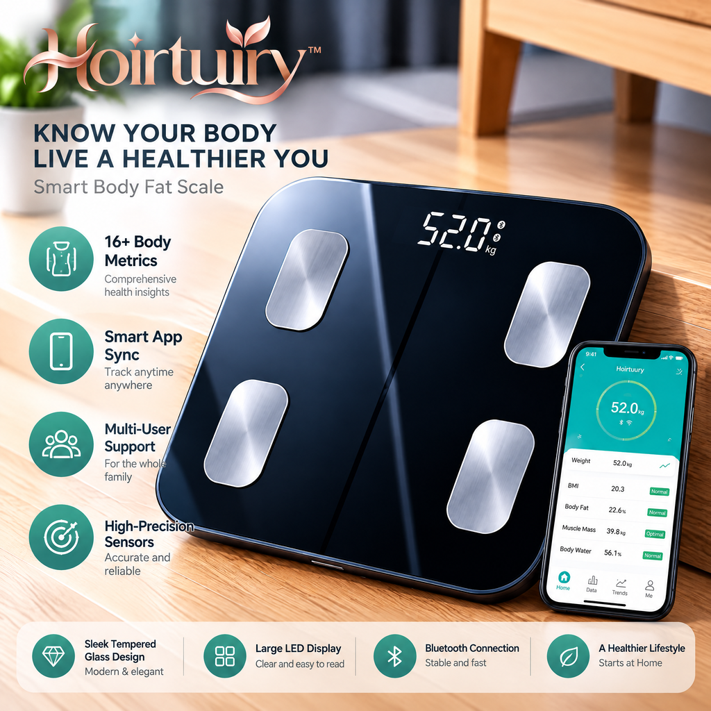 Hoirtuiry™ Smart Body Composition Scale with App Connectivity